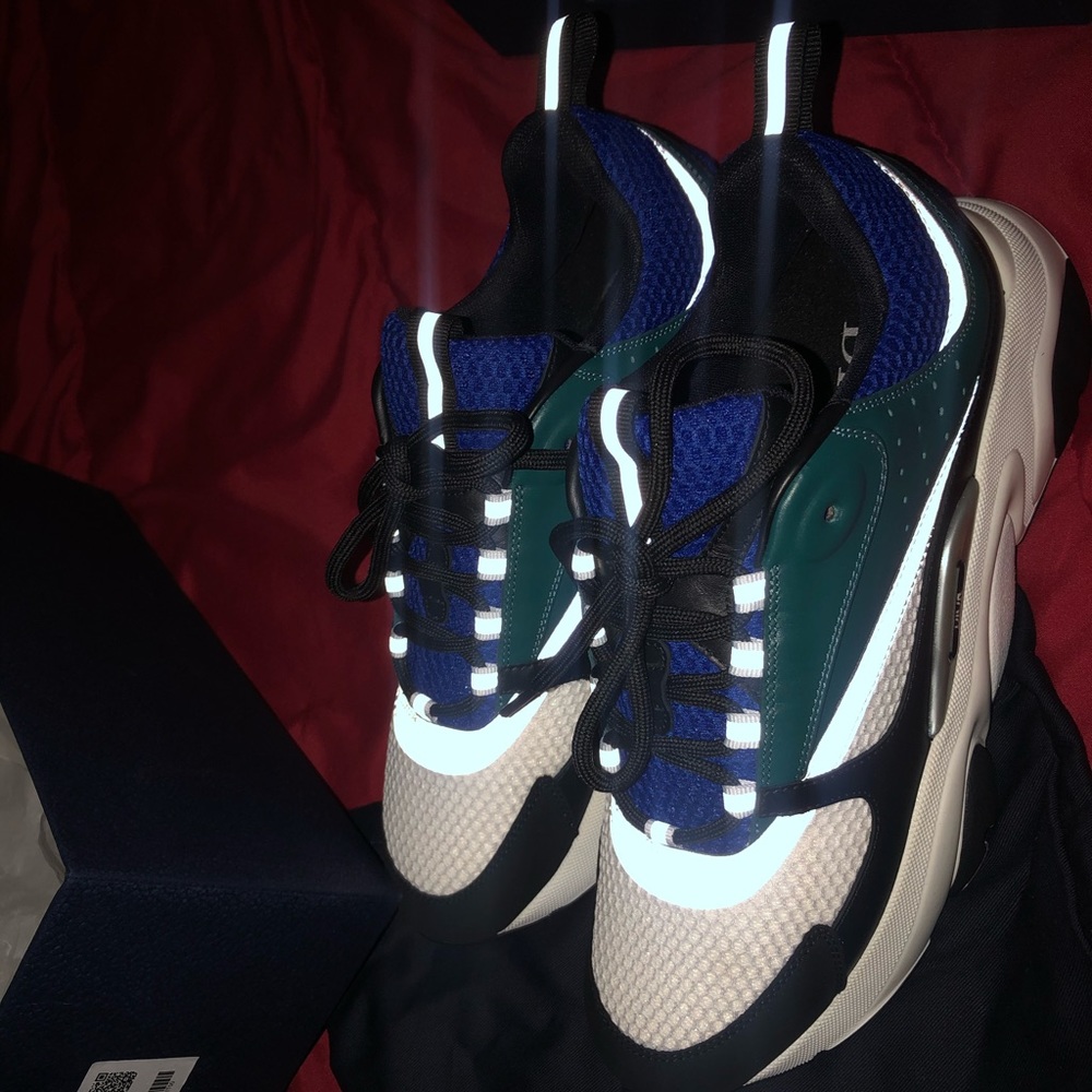 B22 Dior Sneakers Calf Mesh BLUE/BLUE - Picture 10 of 13